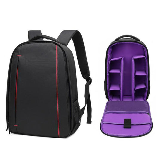 Outdoor Waterproof Large Capacity DSLR Camera Bag Multi-Functional Laptop Backpack(Purple)