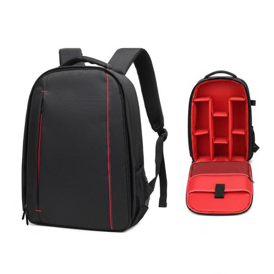 Outdoor Waterproof Large Capacity DSLR Camera Bag Multi-Functional Laptop Backpack(Red)
