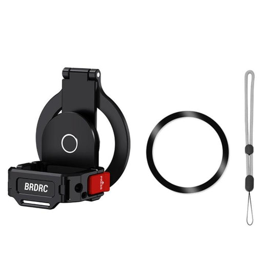 For DJI Osmo Pocket 3 BRDRC Magnetic Expandable Phone Holder Cold Shoe Mount(Black)