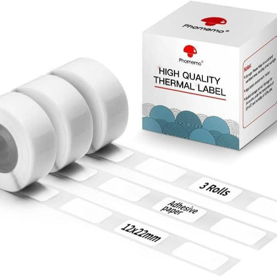 Phomemo 12mmx22mm-260pcs White Thermal Self-Adhesive Labels For D30 Printer