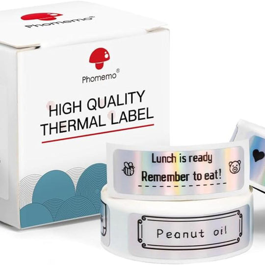 Phomemo 12mmx40mm-100pcs Laser Silver Thermal Self-Adhesive Labels For D30 Printer