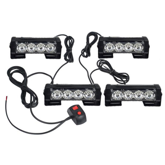 Car Modification High-brightness Flashing Warning Lights, Specification: One For Four 4 Light(Red Blue Flashing)