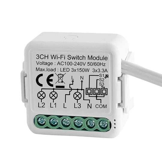WiFi Neutral Live Wire 3CH Smart On/Off Switch Voice Remote Control Remodeling Smart Switch Module