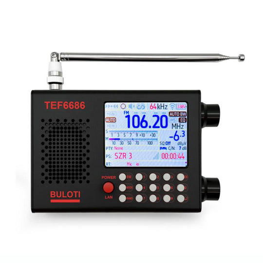 BULOTI TEF6686 Touch Screen Full Band High Sensitivity FM Radio(Black)