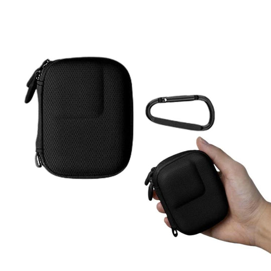 For DJI Osmo Action 6 PU Storage Case Water-Resistant Camera Bag with Carabiner(Black)