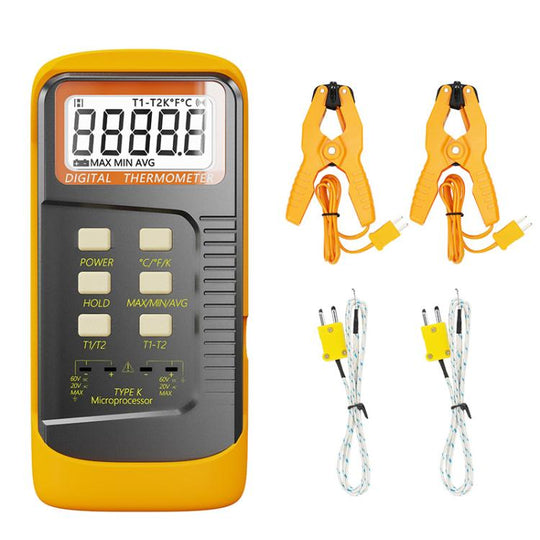 Dual-channel Temperature Clamp Contact Industrial Thermometer(149x71x41mm)