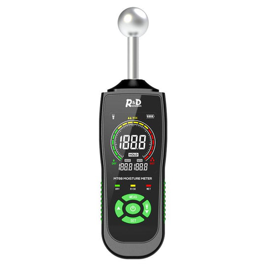 R&D INSTRUMENTS MT68 Spherical Wood Moisture Tester With Digital Display Alarm(Black)
