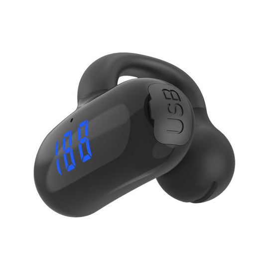 Clip-on Bluetooth Headphones Digital Display Air Conductive Technology(Black)