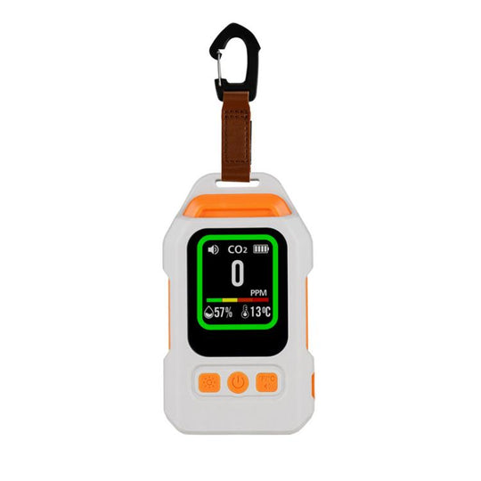SB-9617 4 In 1 CO/CO2/Temperature & Humidity Detector Magnetic With Sound-Light Alarm Lighting(White)