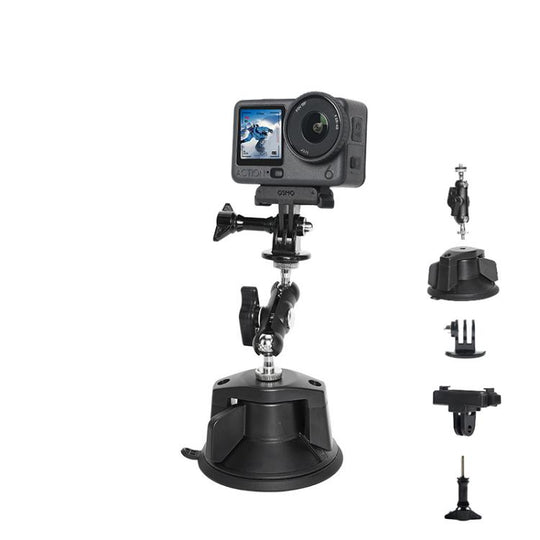 For DJI Osmo Action 6 Suction Cup Mount 360-degree Rotatable Car Windshield Mount with Vacuum Base(Black)