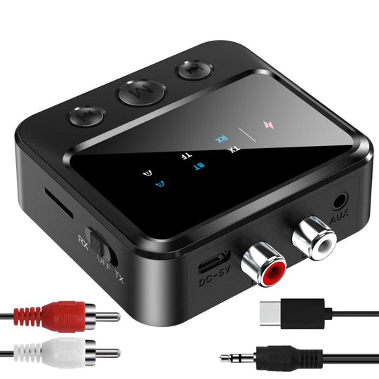Bluetooth 5.4 Audio Transmitter/Receiver Adapter With TF Card Playback(Black)