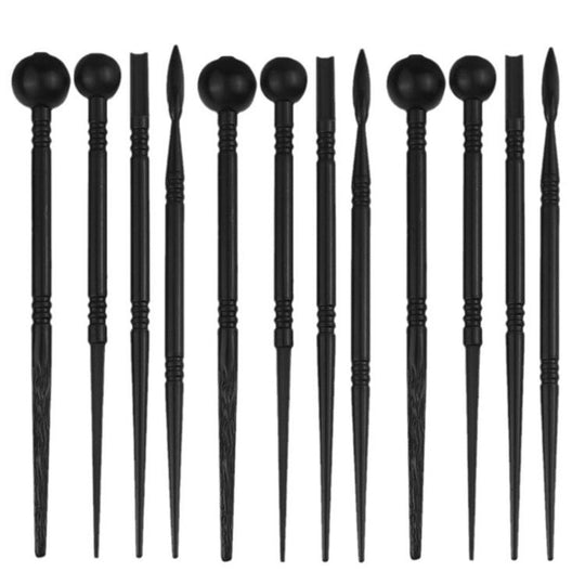 3sets Soft Pottery Clay Indentation Sculpting Pen DIY Baking Flipper Stick Pottery Clay Flower Modeling Tool