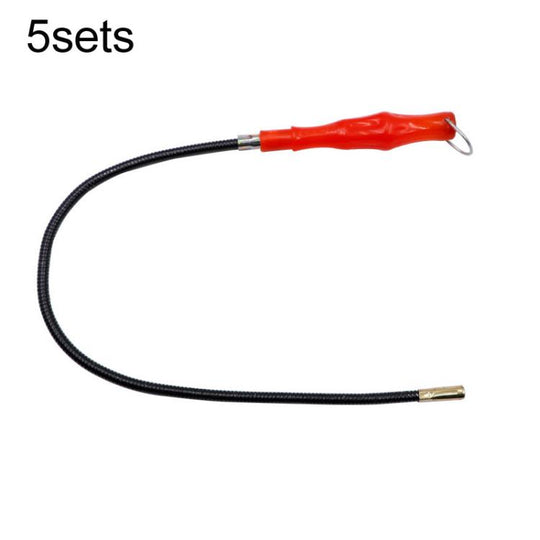 5sets Bent-Head Flexible Hose Magnetic Rod Screw Retriever(Red)