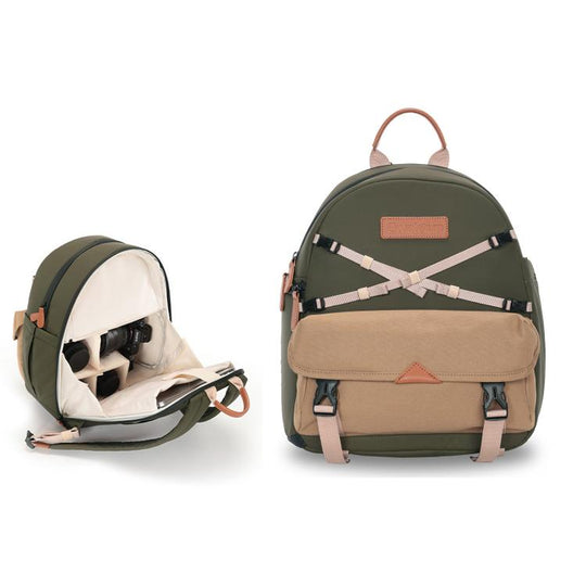 Cwatcun D249 Casual Shoulder Camera Bag Decompressorized Quick Access DSLR Storage Bag, Color: Medium Army Green
