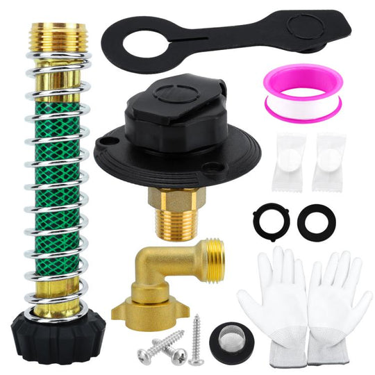 Automotive Lead-Free Brass Inlet Water Inlet Connection Check Valve Mounting Kit(Black)
