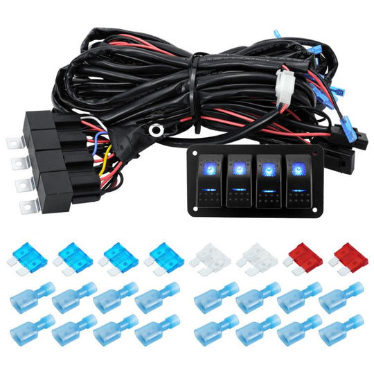 12V Power Switch Control LED Light Strip Wiring Harness Kit With Fuse, Specification: 4-key
