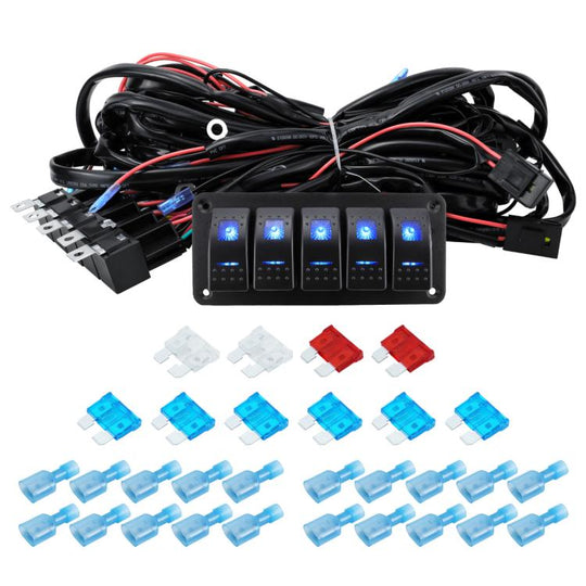 12V Power Switch Control LED Light Strip Wiring Harness Kit With Fuse, Specification: 5-key