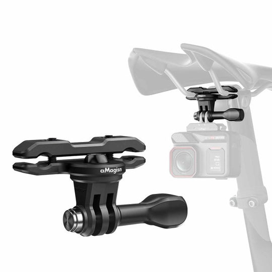 aMagisn  Universal Bike Seat Rail Mount for Action Cameras Bike Seat Clamp(Black)