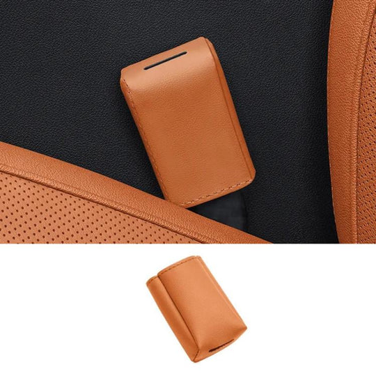 Universal Car Seat Belt Buckle Protector Leather Seat Belt Fastener Cover(Orange)