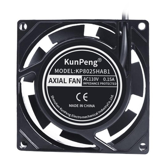 KunPeng 8cm 17W Cooling Fan Ball Bearing Axial AC Fan, Spec: 110V