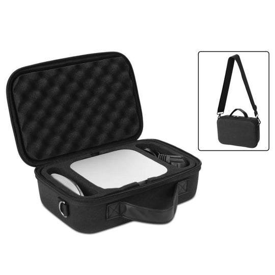 For Mac Mini M4 / M4 Pro 2024 Hard Shell EVA Carrying Case Portable Shoulder Messenger Bag(Black)