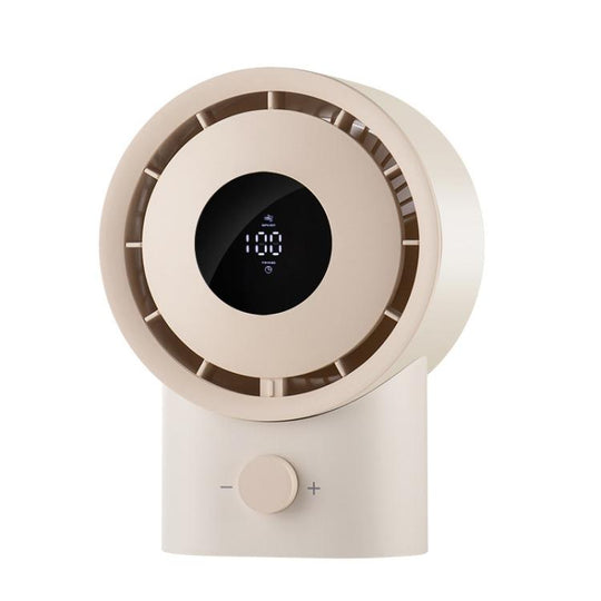 F6 USB Charging Desktop Fan High Power Household Electric Fan, Spec: Standard 4000mAh(Apricot)