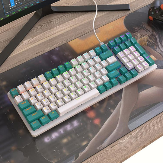 FREE WOLF K3 Russian Mechanical Keyboard 1.5m Wired Gaming Keyboard, Style: Welding Switch Aqua Green Red Switch