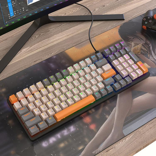 FREE WOLF K3 Russian Mechanical Keyboard 1.5m Wired Gaming Keyboard, Style: Welding Switch Micro-Light Red Switch