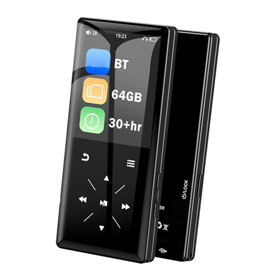 A8 Music Speaker With Card Slot Hi-Fi Lossless MP3 Touchscreen Bluetooth FM Video Player Novel Reader, Memory Capacity: 64GB(Black)