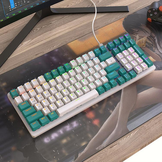 ZIYOULANG K3 Korean 1.5m Wired Mechanical Keyboard, Style: Welding Switch Aqua Green Red Switch