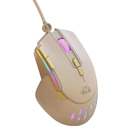 ZIYOULANG M2 RGB Illuminated 1.6m Wired Gaming Mice 12800 DPI Macro-Programmable Mouse(Cheese)