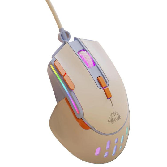 ZIYOULANG M2 RGB Illuminated 1.6m Wired Gaming Mice 12800 DPI Macro-Programmable Mouse(Blueberry)