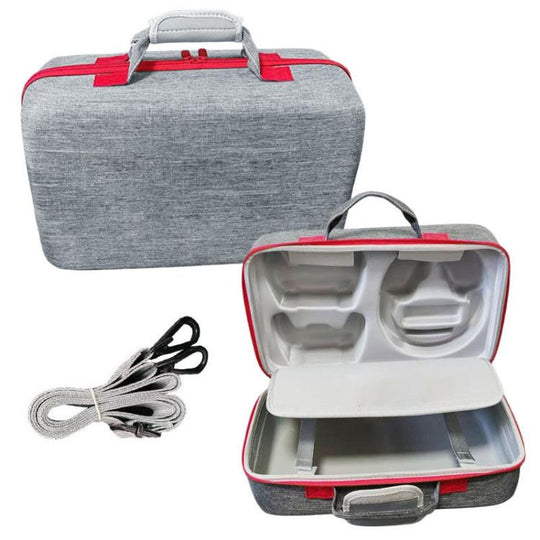 For PS5 Pro Console & Accessories Carrying Case with Headphone Compartment Double-Layer Storage Bag(Gray)