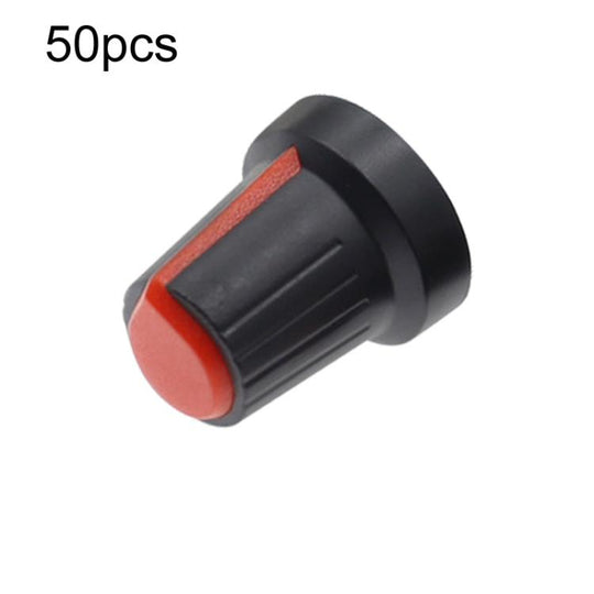 50pcs AG2 Switch Cap Knob Cover For Splined Shaft Potentiometer(Red)
