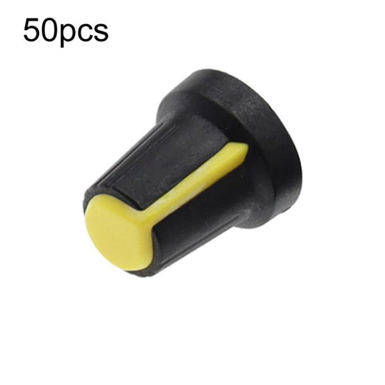 50pcs AG2 Switch Cap Knob Cover For Splined Shaft Potentiometer(Yellow)