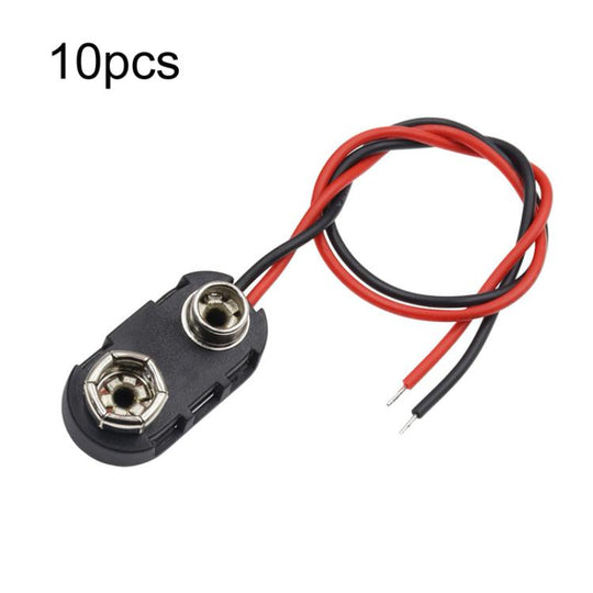 10pcs 9V Battery Clip With Wires Battery Holder Case, Spec: Type I Hard Buckle