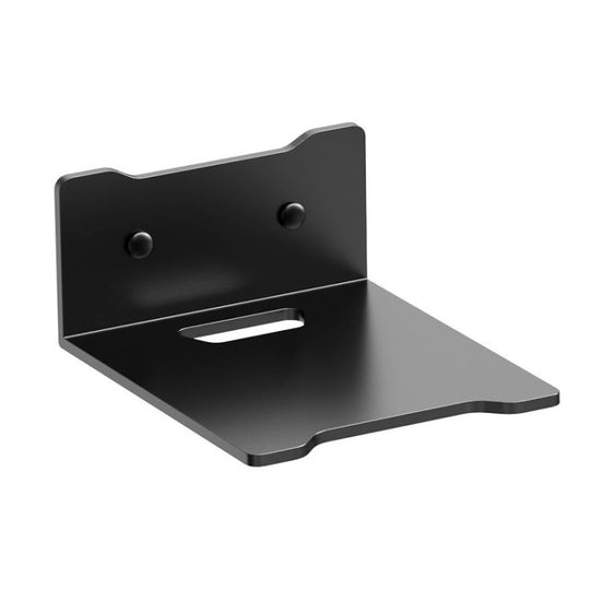 No Drill Wall Mount Shelf Carbon Steel Organizer for Projector, Camera, Router, TV Set-Top Box with Cable Hole Design, Size: Large Black