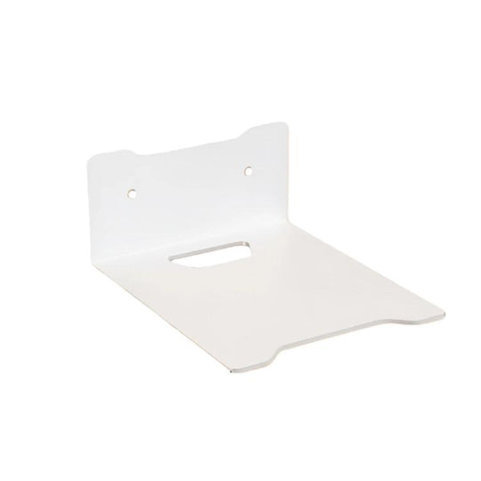 No Drill Wall Mount Shelf Carbon Steel Organizer for Projector, Camera, Router, TV Set-Top Box with Cable Hole Design, Size: Medium White