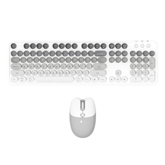 MOFii Sweet Upgraded 2.4G+Bluetooth Dual-Mode Wireless Charging Keyboard Mouse Set(Gray White)