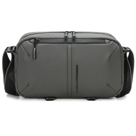 QISEMIAN Men Single Shoulder Camera Bag with Built-in Removable Dividers for Digital Equipment(Gray)