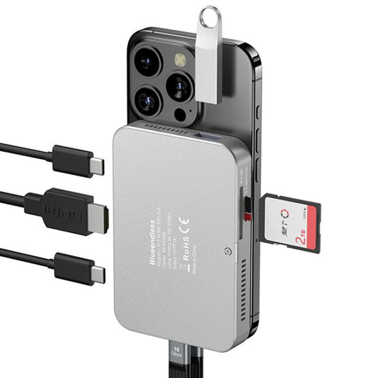 Blueendless MC806 8 In 1 Magnetic Dock NVMe SSD Enclosure USB 3.2 Hub