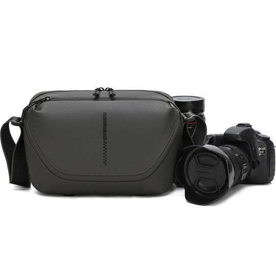 QISEMIAN All-in-One Mens Photography Sling Bag with Removable Camera Insert & Tripod Holder(Gray)