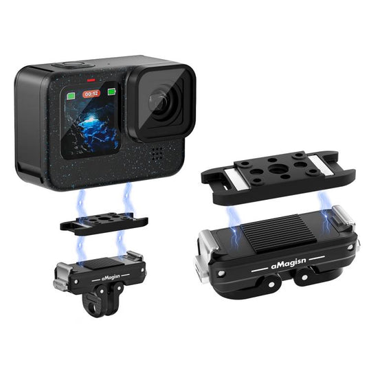 aMagisn Metal Magnetic Quick Release Kit For GoPro HERO12 Black /11 Black /11 Black mini /10 Black /9 Black /8 Black / Max(Black)