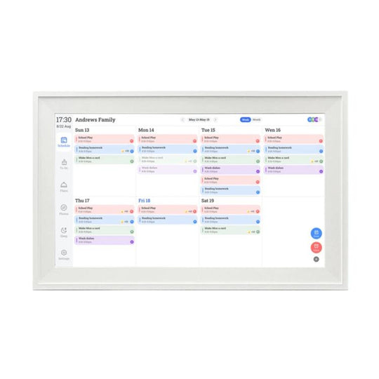 10.1-Inch WiFi Smart Digital Calendar Frame Planner Touchscreen Display With App Control EU Plug(White)