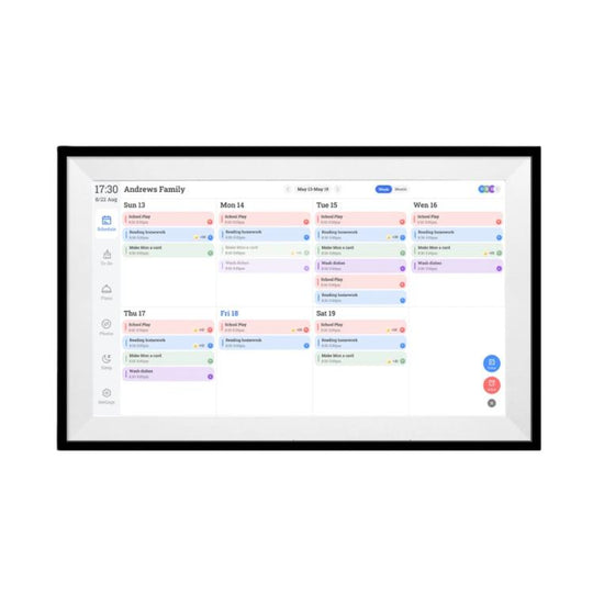 10.1-Inch WiFi Smart Digital Calendar Frame Planner Touchscreen Display With App Control UK Plug(Black White)