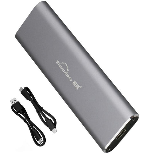 Blueendless 2802N Aluminum Alloy NVMe Portable Hard Drive Enclosure With Screw-Lock M.2 SSD Reader, Spec: With USB+Type-C Cable