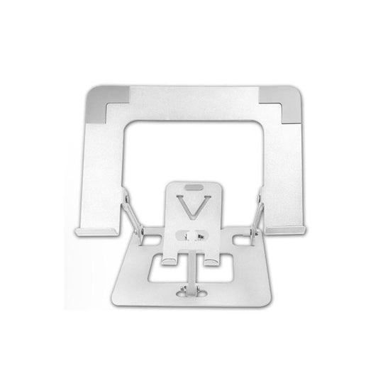 2-in-1 Foldable Laptop Tablet Stand Riser with Phone Holder Adjustable Ergonomic Computer Stand for Desk(Silver)