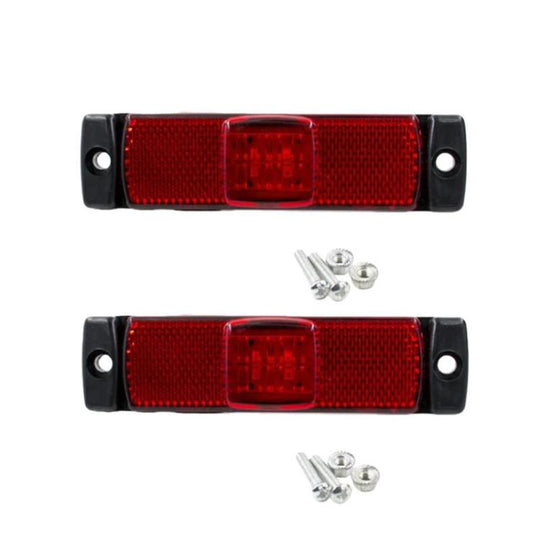 LMYB021 2pcs 12V / 24V Truck LED Signal Light Side Marker Light(Red)