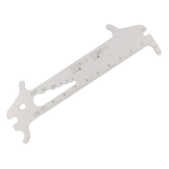 BIKERSAY 7-in-1 Chain Wear Indicator Tool Measuring Ruler Bicycle Maintenance Tool(Steel Color)