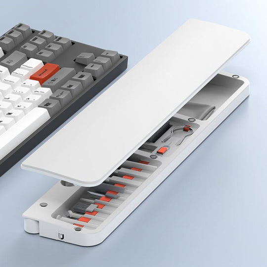 22-in-1 Keyboard Cleaning Kit with Wrist Rest Magnetic Storage Case Tools for Mechanical Keyboards, Laptops, Phones,(White)